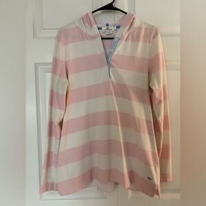 Vineyard Vines Pink and White Striped Hoodie